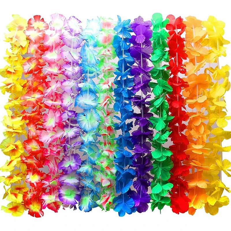 Glow In The Dark Party Glasses - 6/12/24Pcs Hawaiian Leis Party Flower Necklace