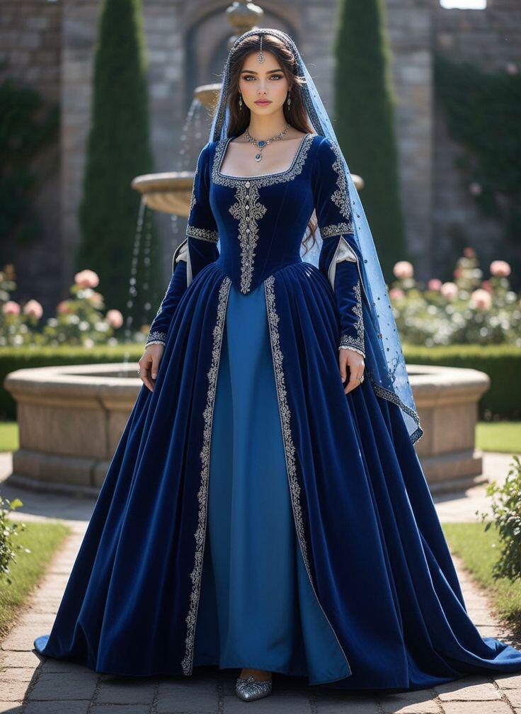 Medieval Renaissance Dress Women - Medieval Tudor Royal Renaissance Blue Ball