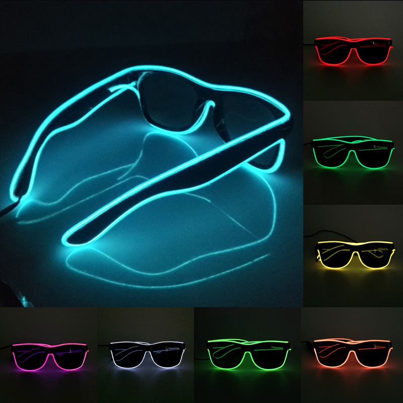 Glow In The Dark Party Glasses - 1PC Flashing EL Wire Led Glasses