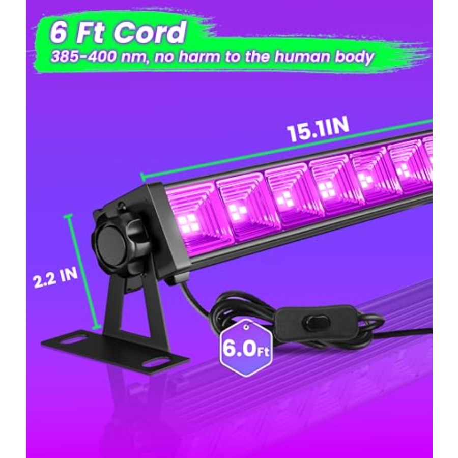 4W Pack LED Black Light Bar, B - đánh giá và giá Party Supplies