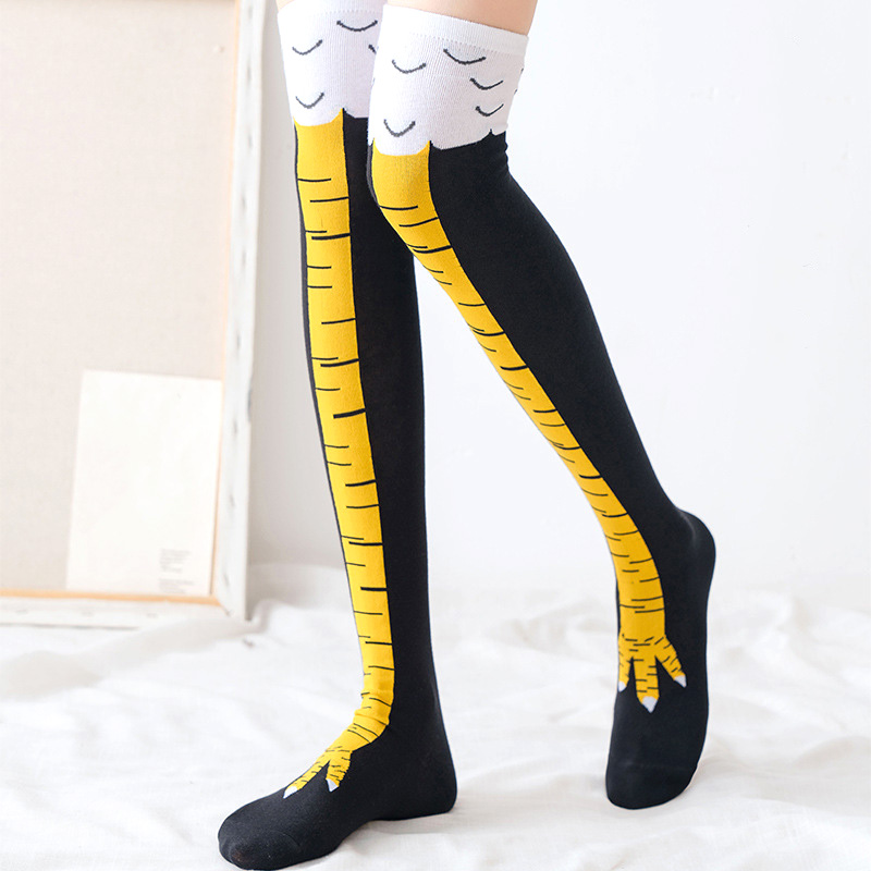 1Pairs Women Print Knee High S - đánh giá và giá Funny Chicken Leg Socks