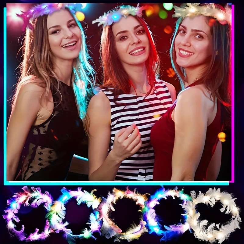 10pcs LED Feather Wreath Crown - đánh giá và giá Glow In The Dark Party Glasses
