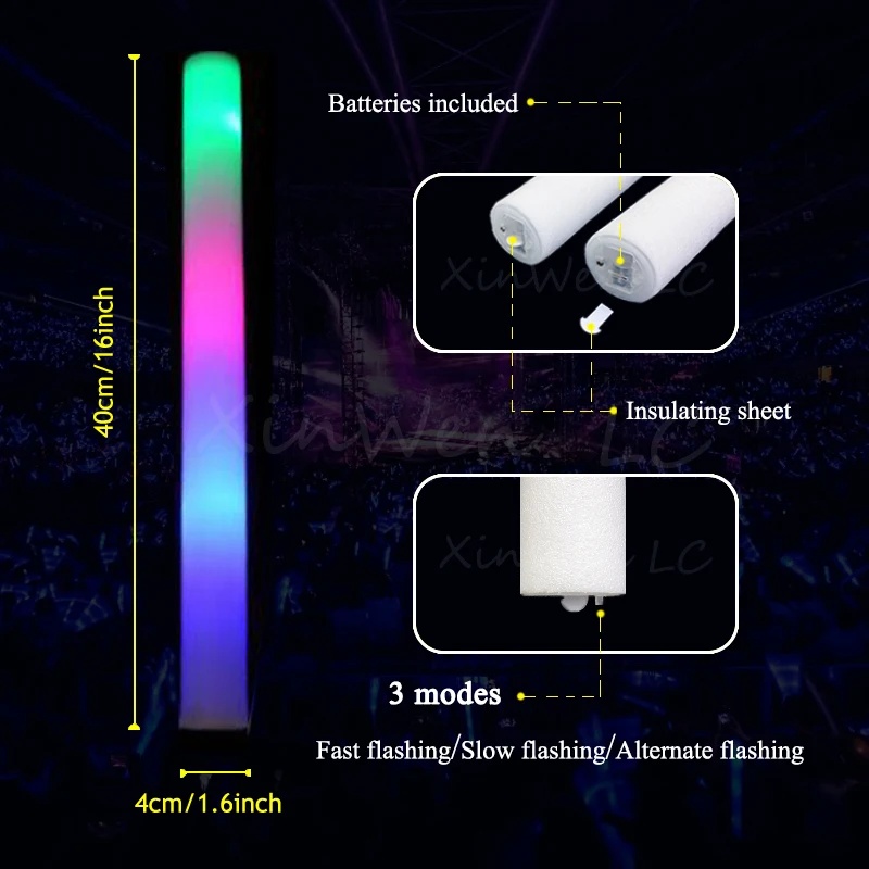 1/15/30Pcs Colourful Flashing  - đánh giá và giá Flashing Led Foam Sticks Party