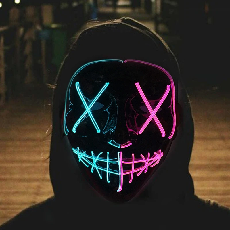 Hot Sale Halloween Glowing Sca - đánh giá và giá Led Purge Mask Halloween