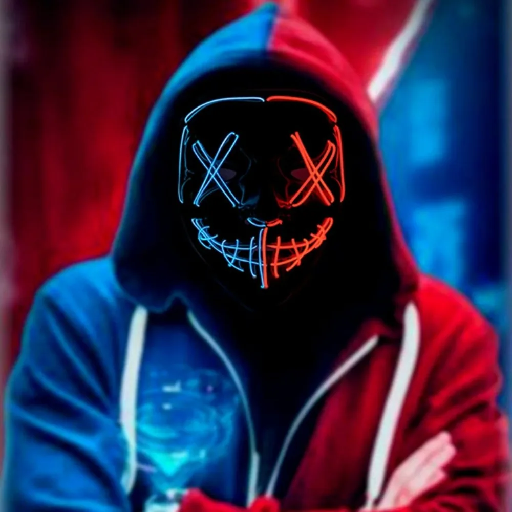 Hot Sale Halloween Glowing Sca - đánh giá và giá Led Purge Mask Halloween