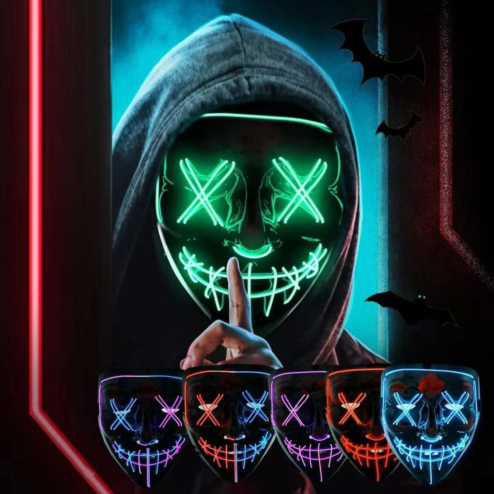 Halloween Masks For Men Women  - đánh giá và giá Led Purge Mask Halloween