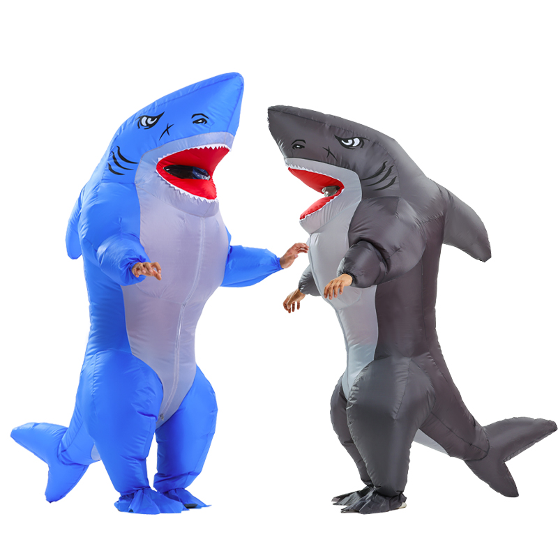 Inflatable Muscle Shark Costum - đánh giá và giá Inflatable Dinosaur Costume Adult