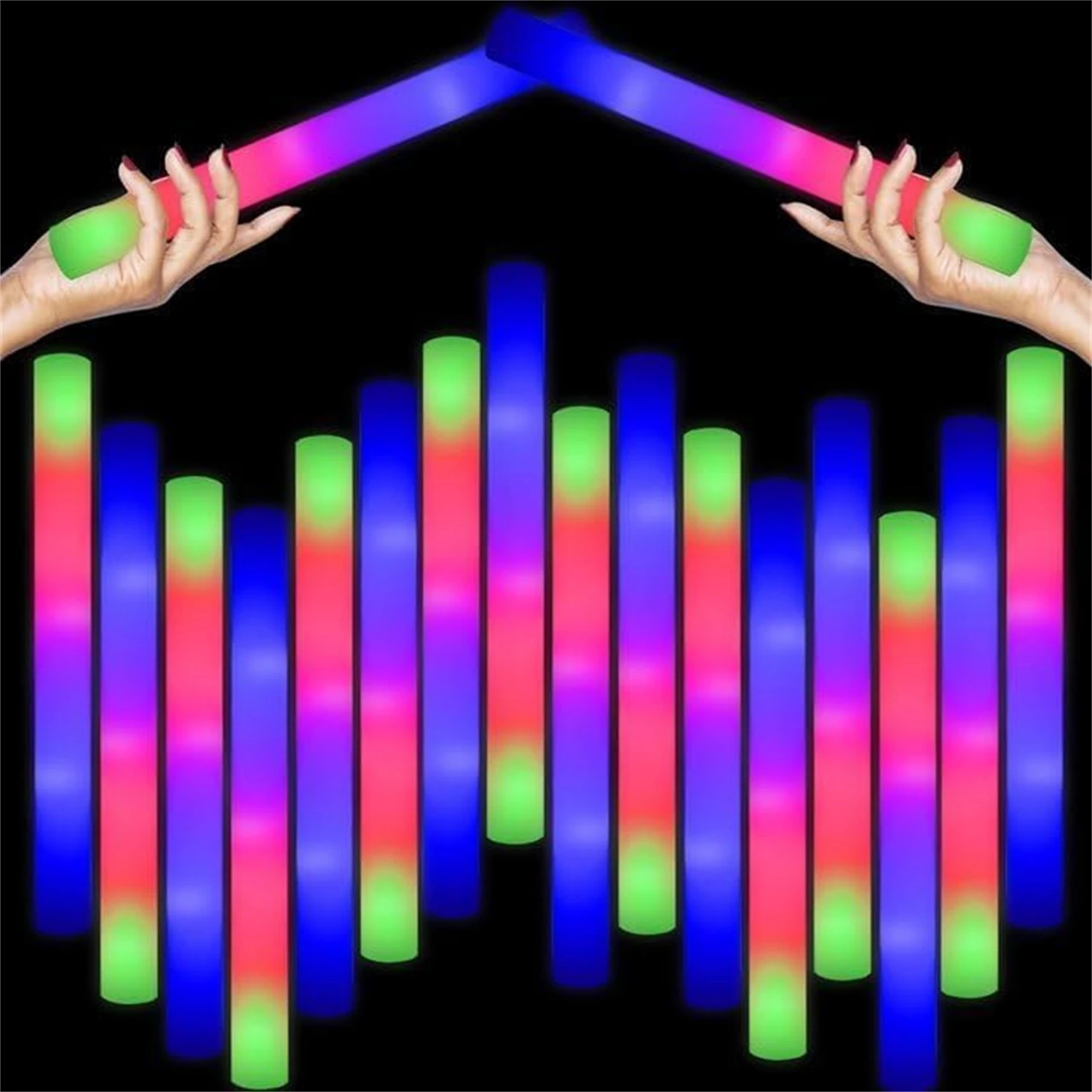50Pcs LED Foam Glow Sticks 8~1 - đánh giá và giá Flashing Led Foam Sticks Party