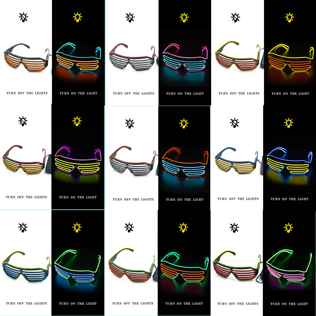 Glowing Glasses LED Gafas Lumi - đánh giá và giá Glow In The Dark Party Glasses