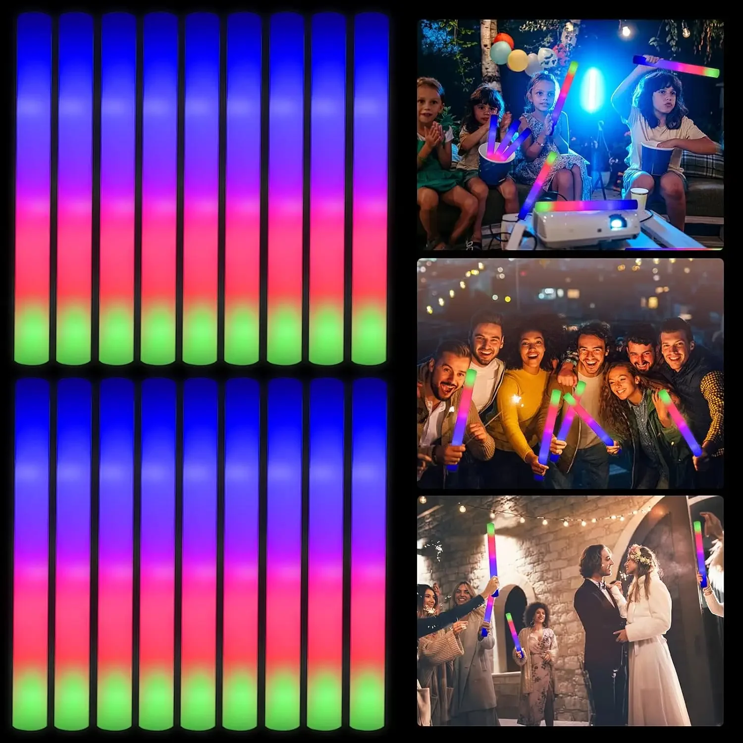 50PCS Led Foam Glow Sticks Chr - đánh giá và giá Flashing Led Foam Sticks Party