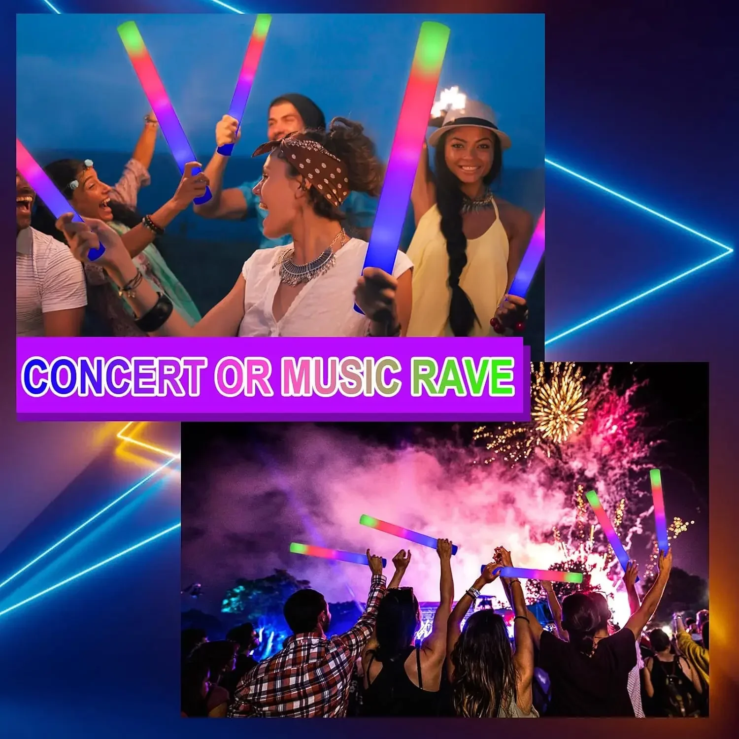 50PCS Led Foam Glow Sticks Chr - đánh giá và giá Flashing Led Foam Sticks Party