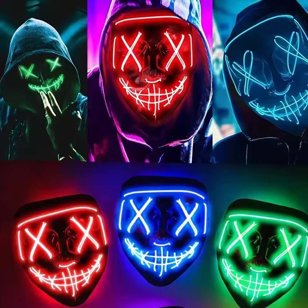 Wireless Neon LED Purge Mask G - đánh giá và giá Led Purge Mask Halloween