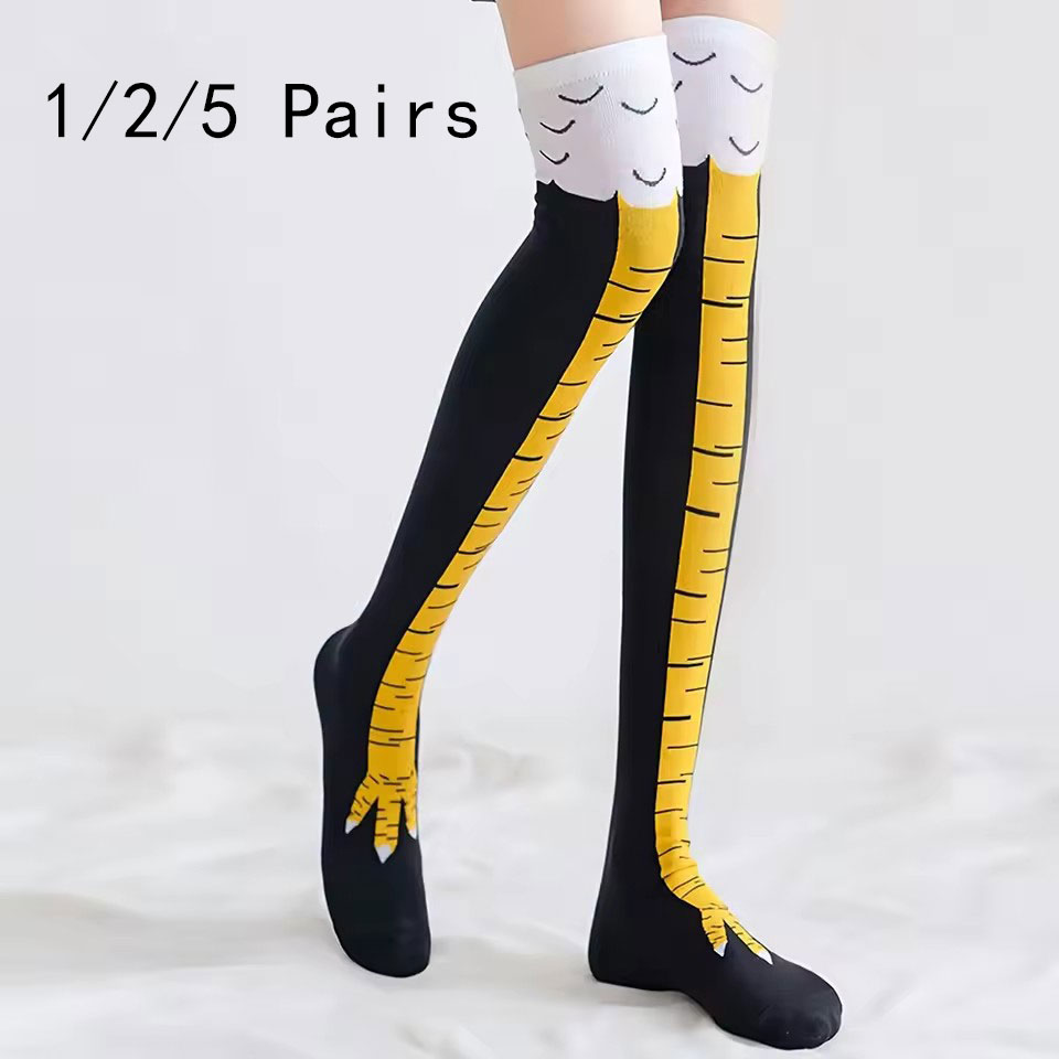 1/2/5/10 Pairs Women Knee High - đánh giá và giá Funny Chicken Leg Socks