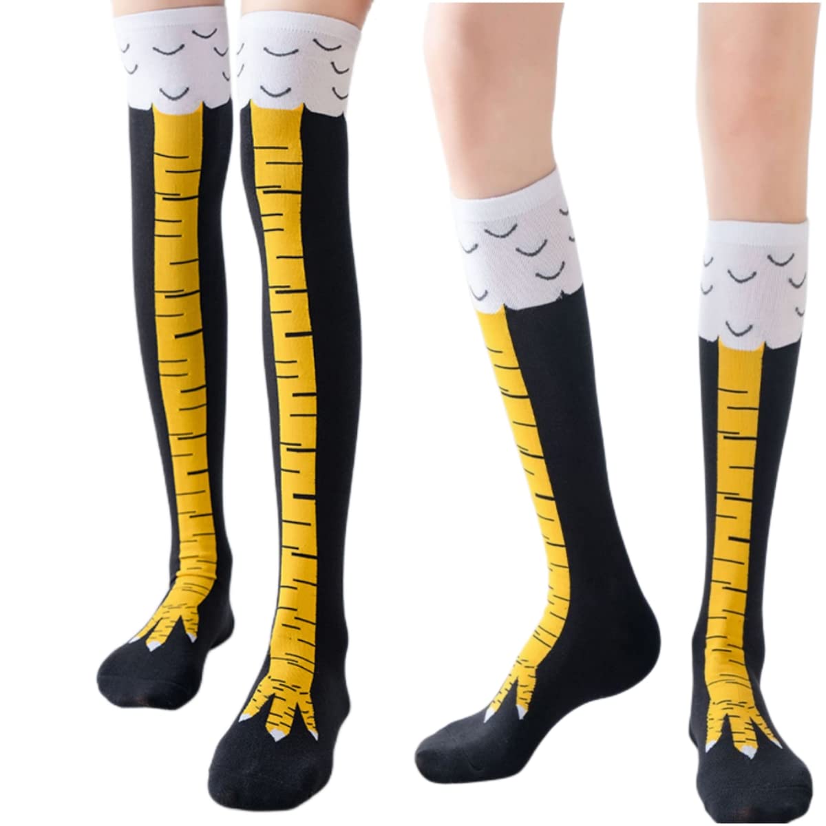 1/2 Pairs Women Knee High Sock - đánh giá và giá Funny Chicken Leg Socks