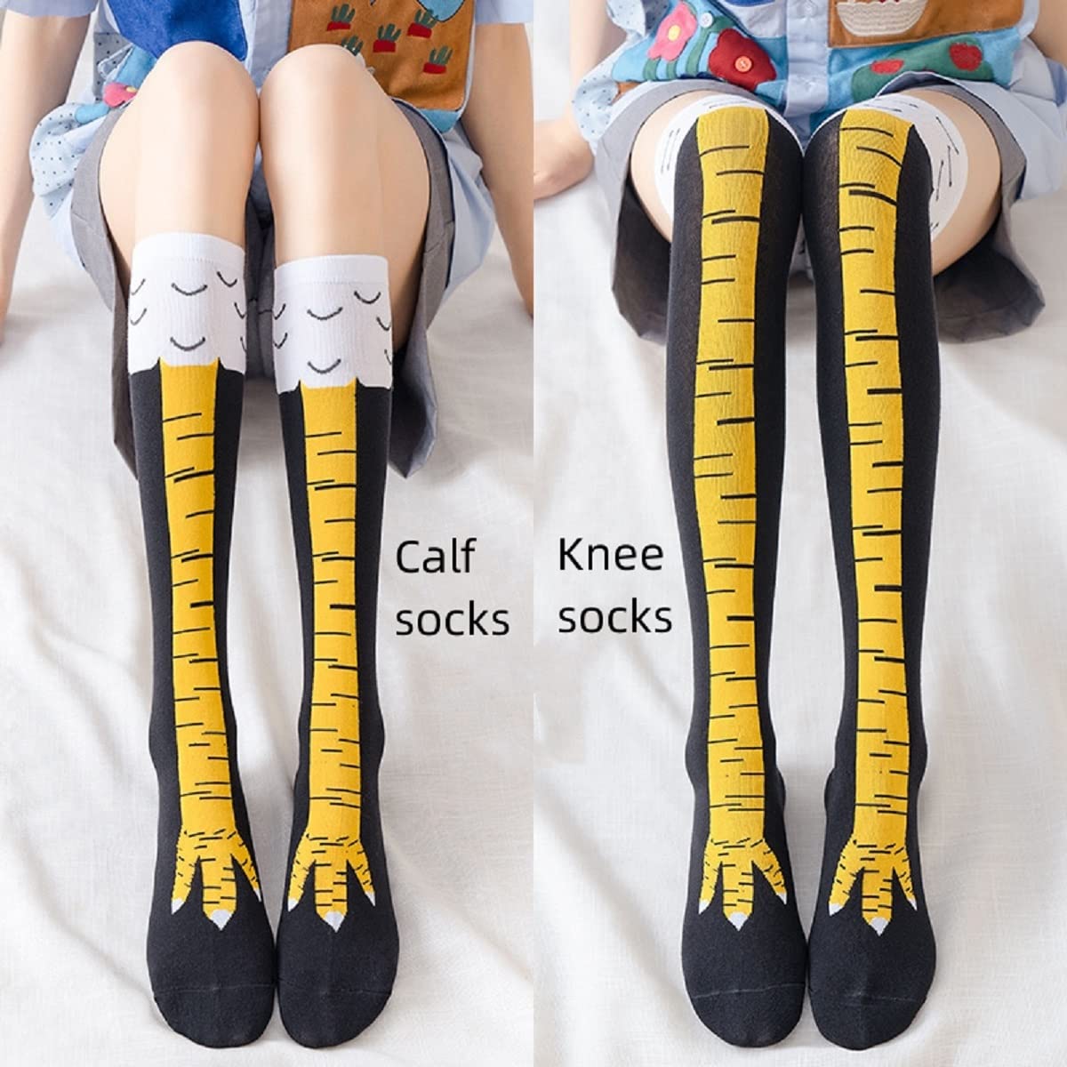 1/2 Pairs Women Knee High Sock - đánh giá và giá Funny Chicken Leg Socks