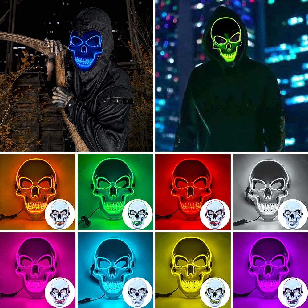 Fashion Horror Halloween Skull - đánh giá và giá Led Purge Mask Halloween