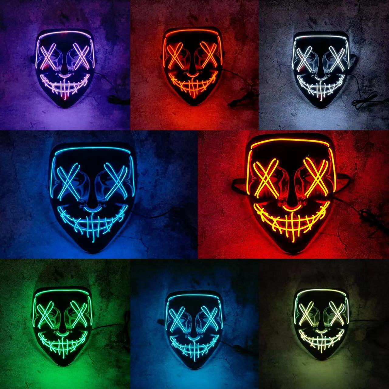 Wireless Neon LED Purge Mask M - đánh giá và giá Led Purge Mask Halloween
