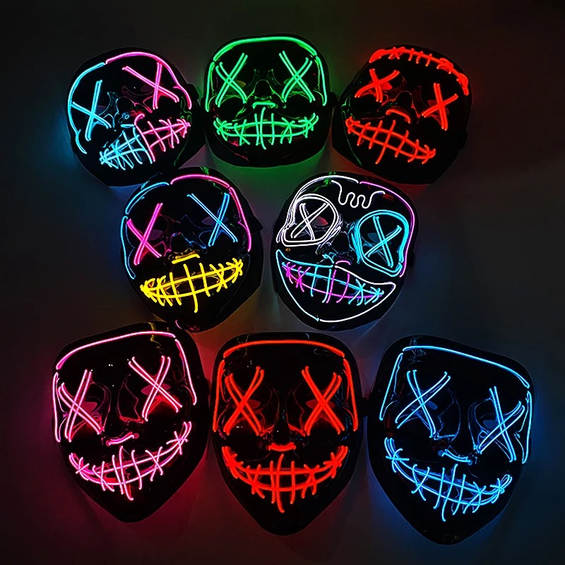 Wireless Neon LED Purge Mask M - đánh giá và giá Led Purge Mask Halloween