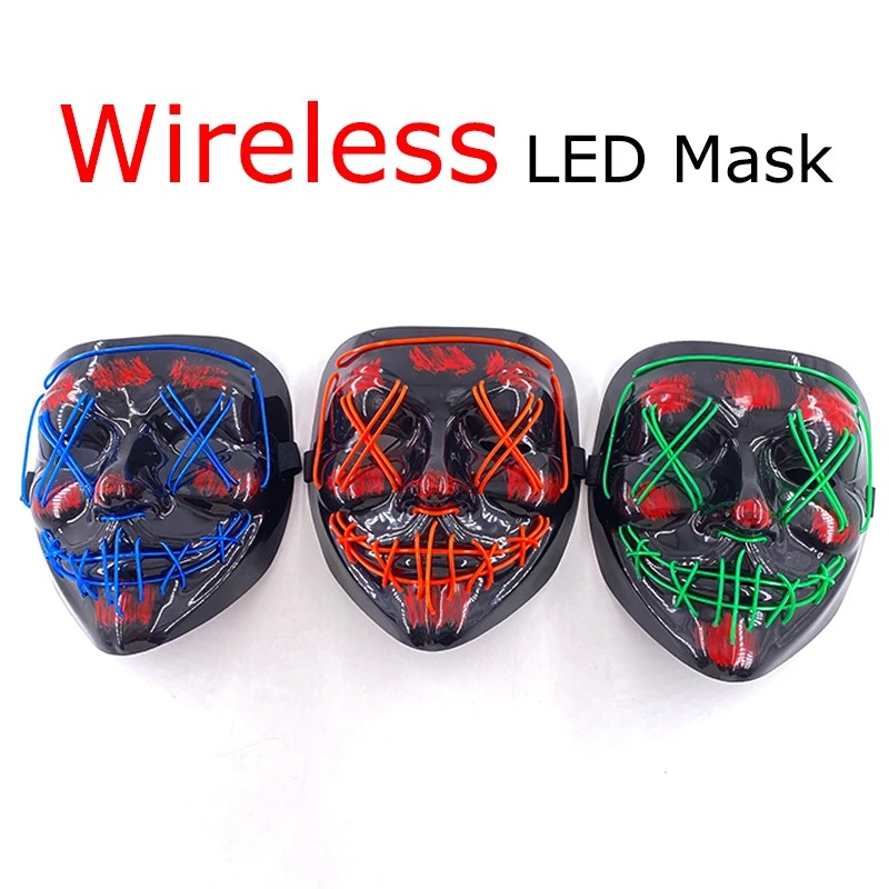 Wireless Neon LED Purge Mask M - đánh giá và giá Led Purge Mask Halloween