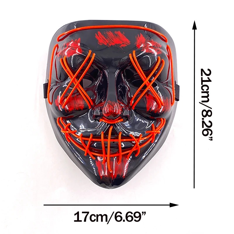 Wireless Neon LED Purge Mask M - đánh giá và giá Led Purge Mask Halloween