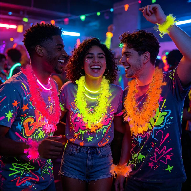 Neon Glow Star Lei Set UV Reac - đánh giá và giá Glow In The Dark Party Glasses