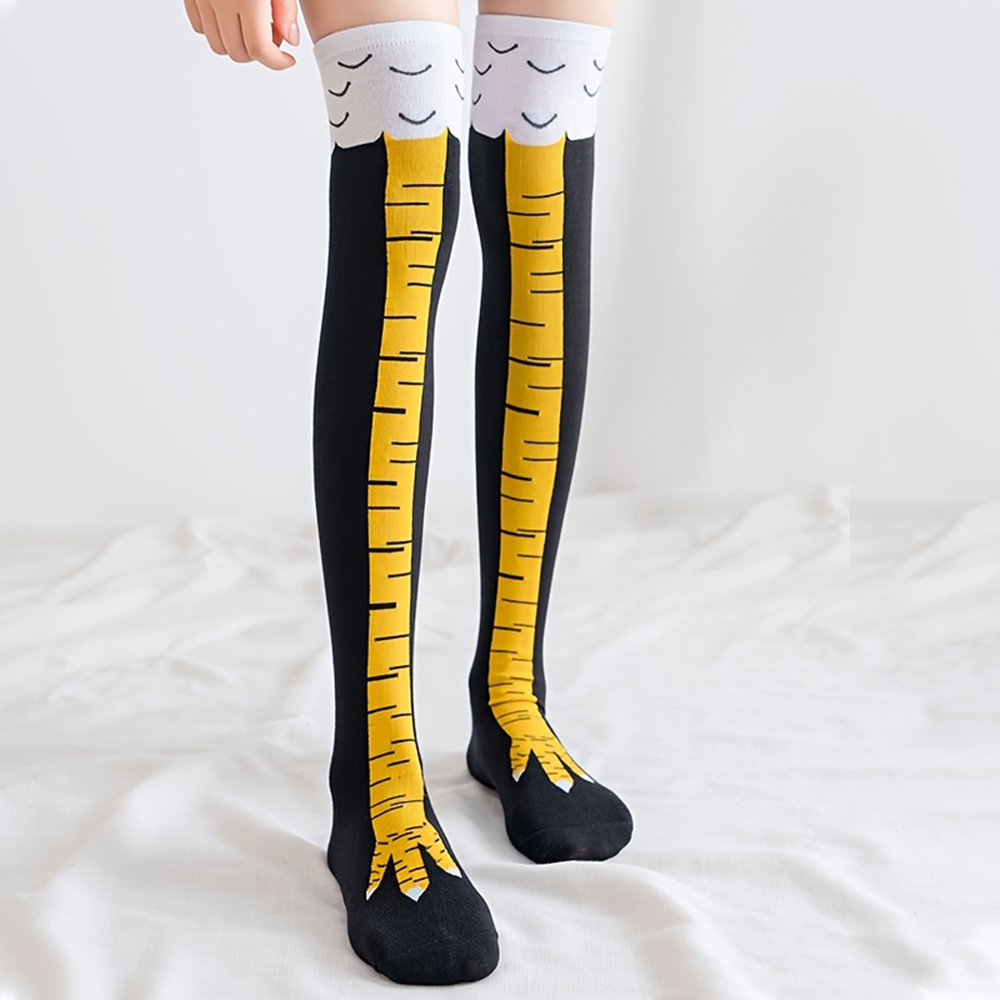 1 Pairs Women Knee High Socks  - đánh giá và giá Funny Chicken Leg Socks