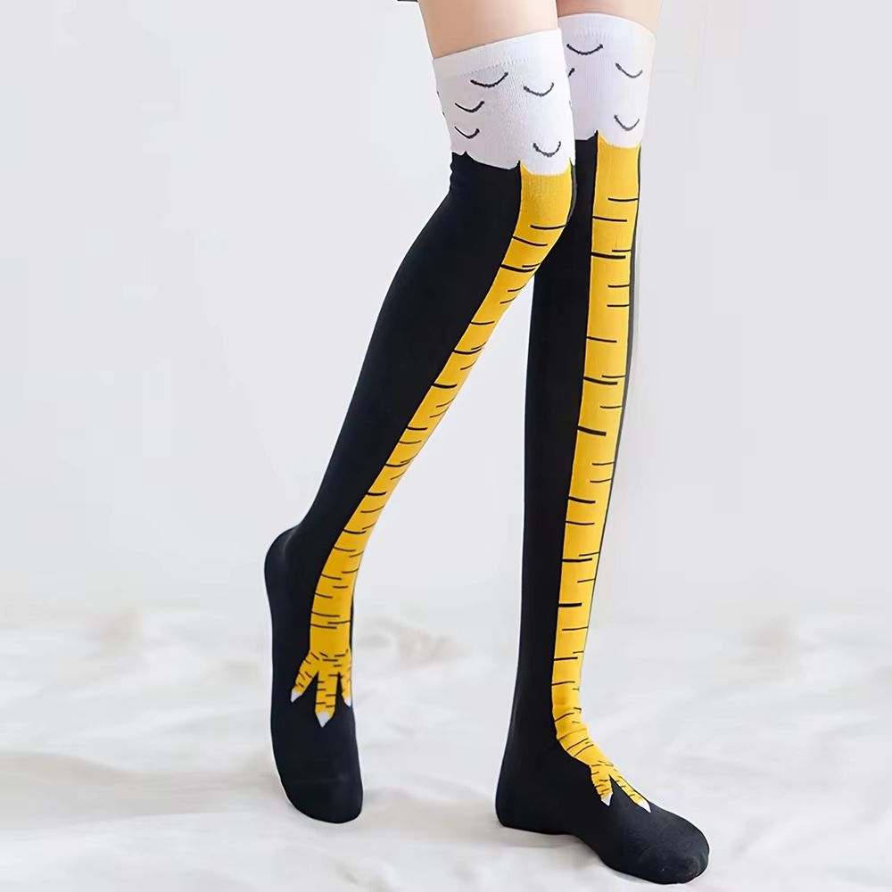 1/2/5 Pairs Women Knee High So - đánh giá và giá Funny Chicken Leg Socks