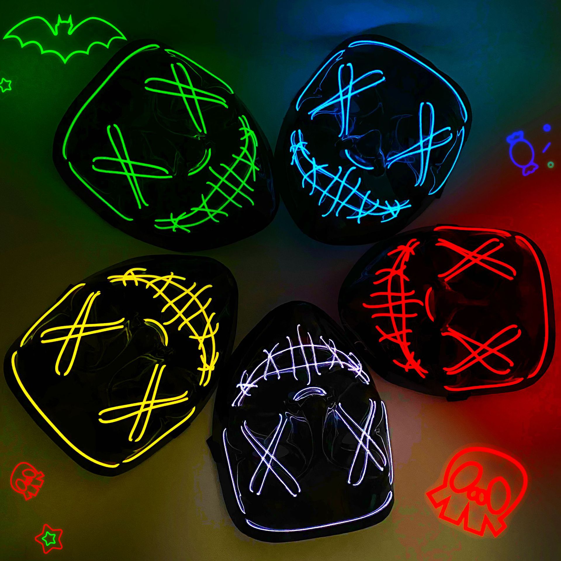 Led Mask Halloween Carnival Ch - đánh giá và giá Led Purge Mask Halloween