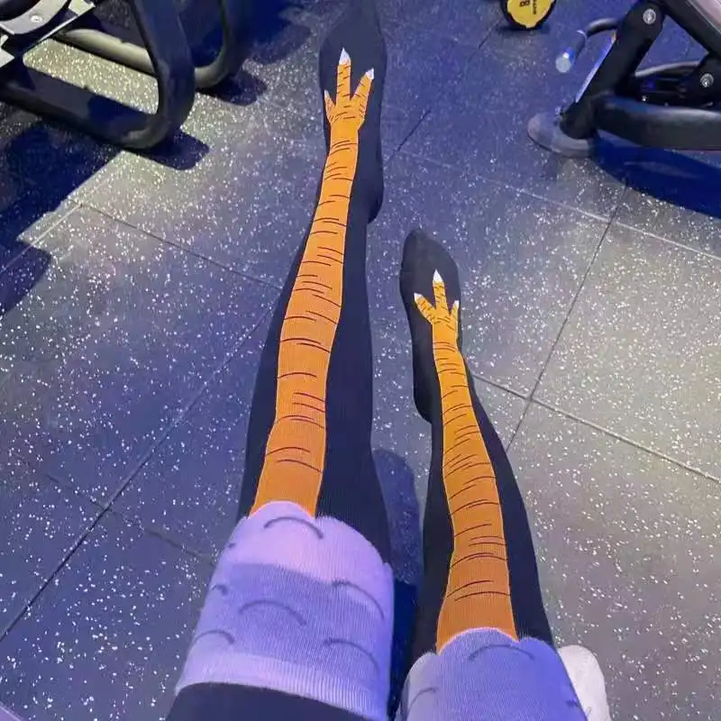 Trendy Women Socks With Knee L - đánh giá và giá Funny Chicken Leg Socks