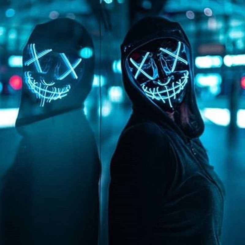 1P Đáng Sợ Halloween Colplay S - đánh giá và giá Led Purge Mask Halloween
