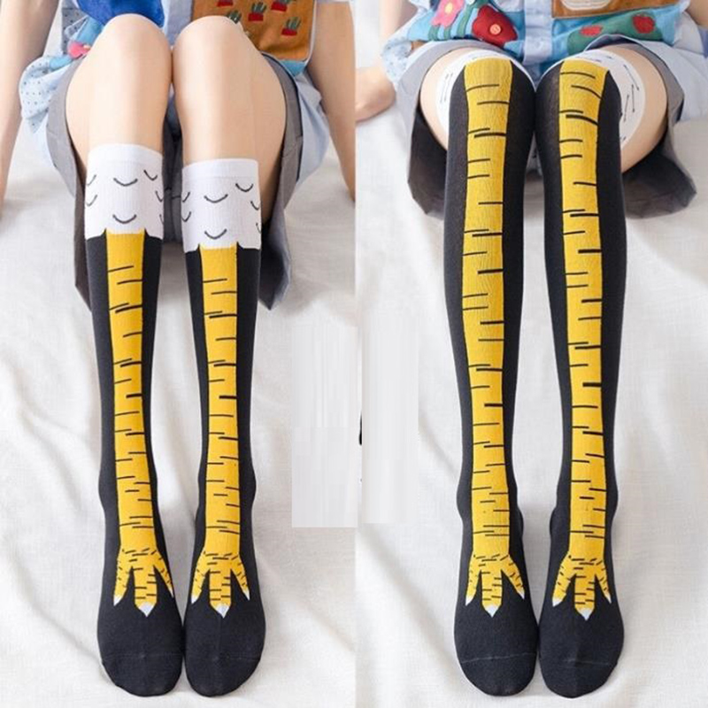 1-4 Pairs Women Knee High Sock - đánh giá và giá Funny Chicken Leg Socks