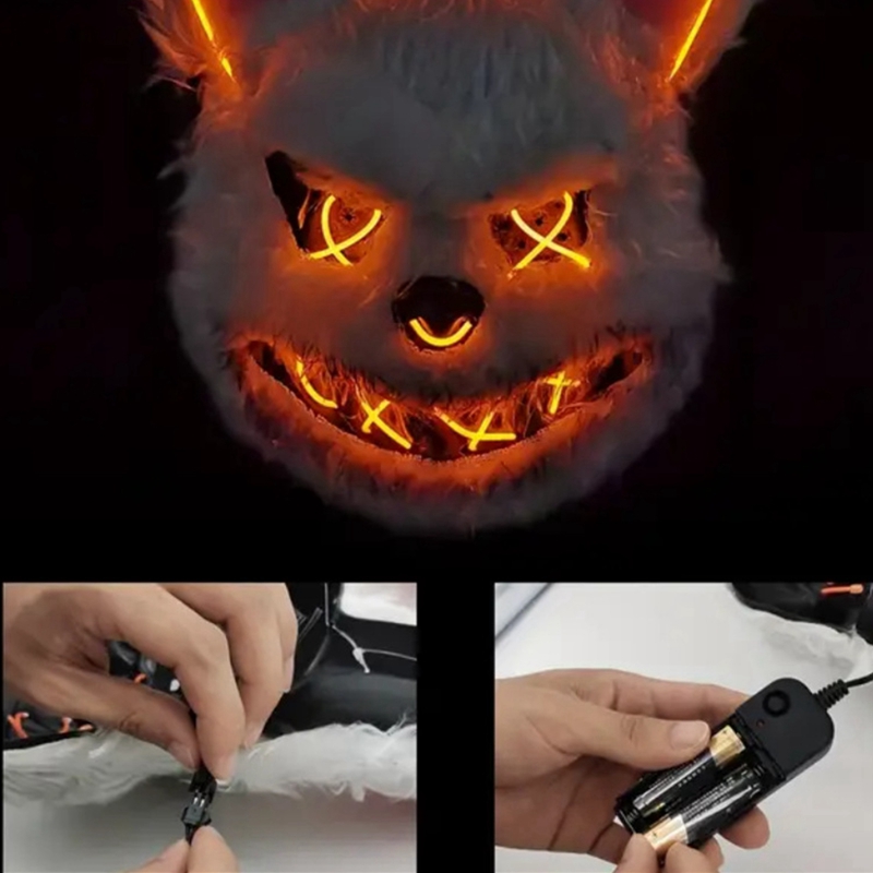 Bunny Mask Masquerade LED Rabb - đánh giá và giá Led Purge Mask Halloween