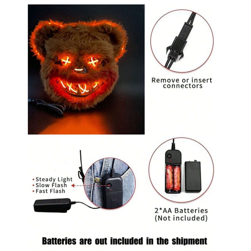 Bunny Mask Masquerade LED Rabb - đánh giá và giá Led Purge Mask Halloween